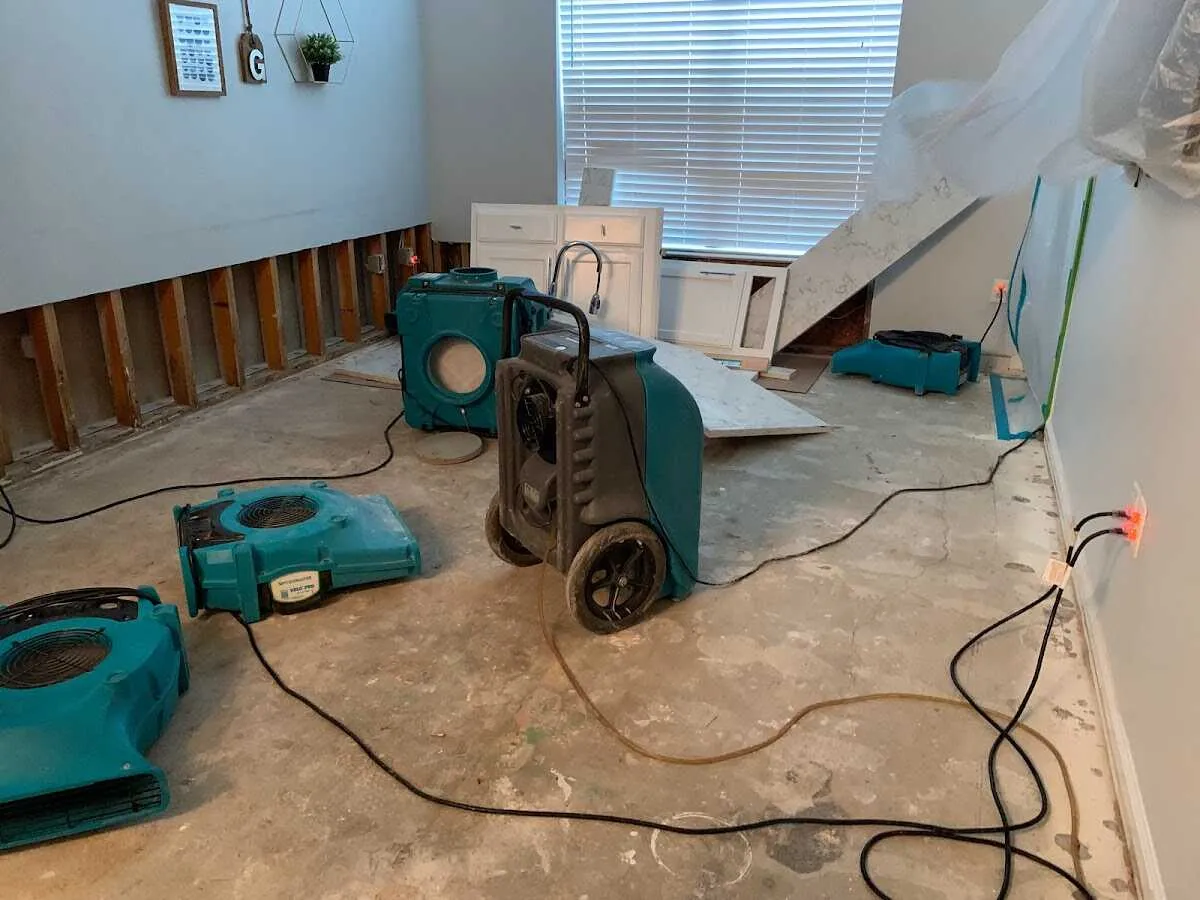 Dehumidifier in flood-cut room for Water Extraction & Removal in Blair